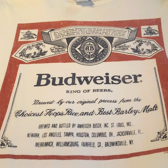 Junk Food Clothing Tops - Budweiser tshirt big xs small